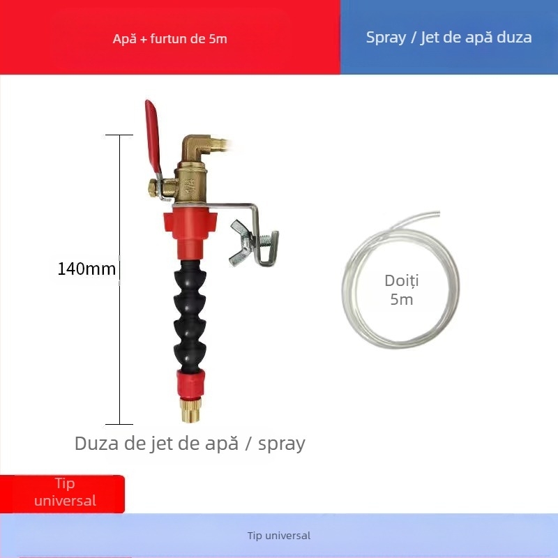 Dispozitiv de pulverizare cu apă pentru mașini de tăiat și de ștanțuit, cu protecție la praf și răcire, universal pentru mașini de marmură, accesoriu pentru polizor unghiular