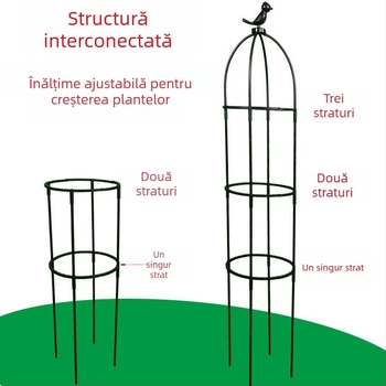 Cadru de cățărare pentru trandafiri și clematis, cadru în formă de umbrelă, suport pentru flori în formă de ciupercă, tijă de susținere pentru plante verzi, pentru exterior (Stil: Pastoral; Temperatură de creștere: Altă; Tipuri de plante: Alte)