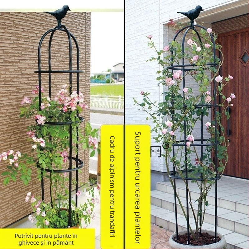 Cadru de cățărare pentru trandafiri și clematis, cadru în formă de umbrelă, suport pentru flori în formă de ciupercă, tijă de susținere pentru plante verzi, pentru exterior (Stil: Pastoral; Temperatură de creștere: Altă; Tipuri de plante: Alte)