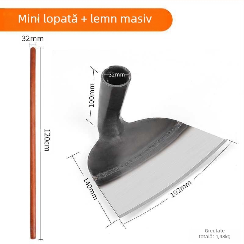 Lopată de grădină din oțel mangan, instrument multifuncțional pentru plivit, sădit legume și săpat
