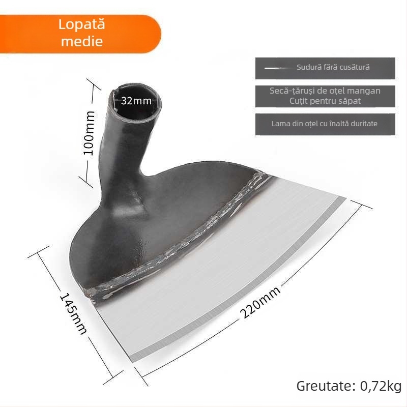 Lopată de grădină din oțel mangan, instrument multifuncțional pentru plivit, sădit legume și săpat