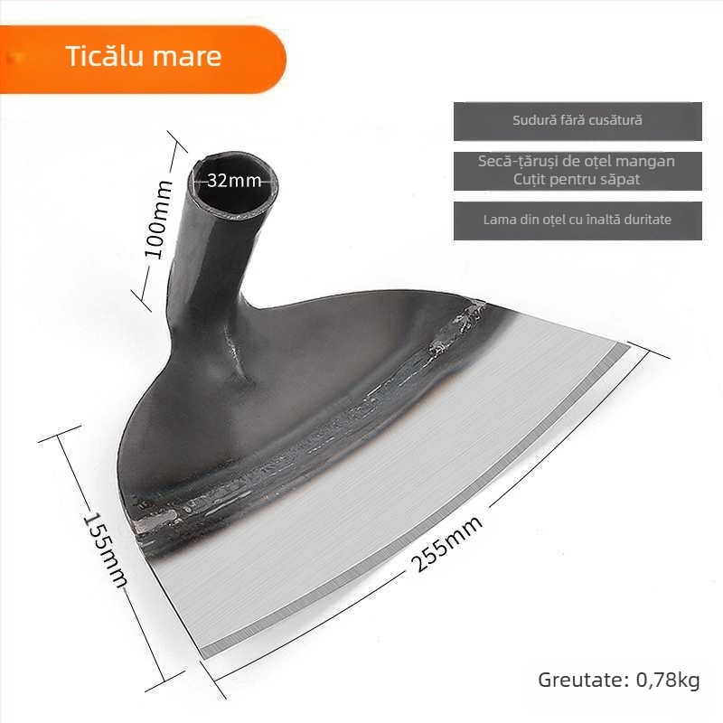 Lopată de grădină din oțel mangan, instrument multifuncțional pentru plivit, sădit legume și săpat
