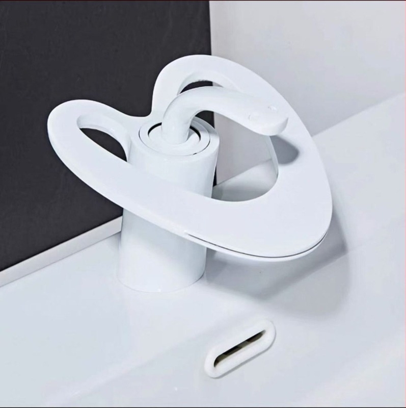 Robinet de baie din cupru, design modern minimalist, amestecător pentru baie, deschidere prin ridicare, diametru intrare-ieșire 2/1, ventil ceramic cu disc