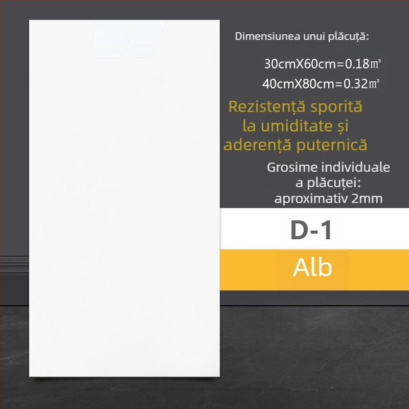 Autocolant decorativ pentru perete, aspect plăci marmură, PVC, autoadeziv, rezistent la apă și umiditate, baie