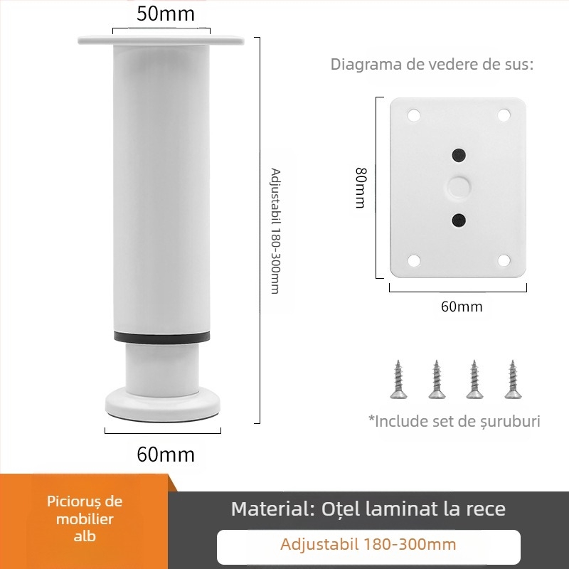 Picioare reglabile pentru mobilier – Qiaoju qiaojian hardware, model QJDL-BXGGJ-7, material: oțel inoxidabil/oțel laminat la rece, potrivite pentru dulapuri și canapele, stil modern minimalist