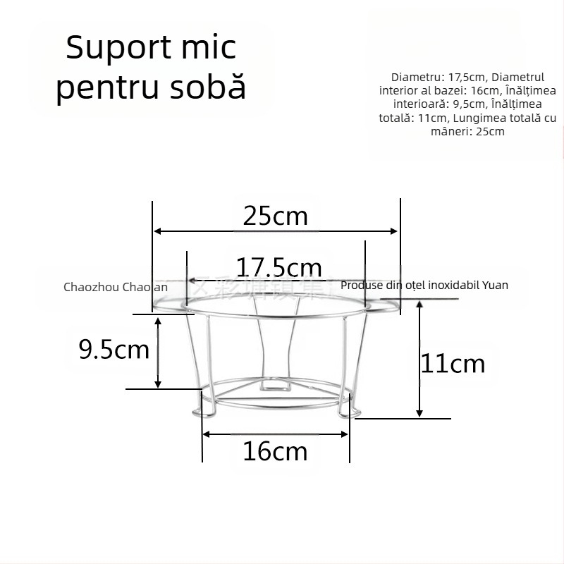 Suport grătar din oțel inoxidabil, rotund — multifuncțional, portabil, ușor de curățat — realizat prin sudură cu puncte și prelucrare prin ștanțare