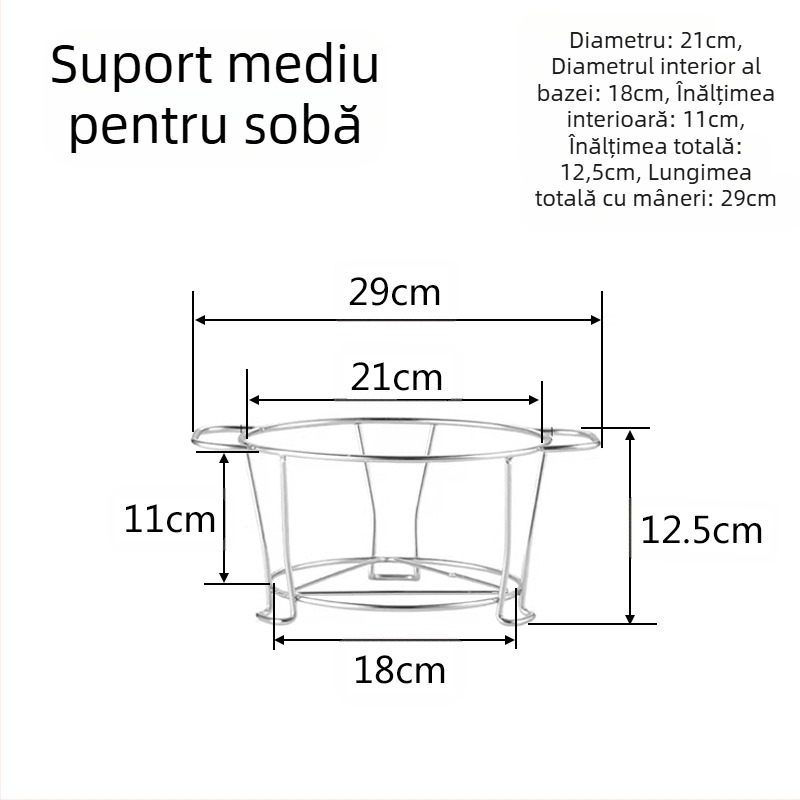 Suport grătar din oțel inoxidabil, rotund — multifuncțional, portabil, ușor de curățat — realizat prin sudură cu puncte și prelucrare prin ștanțare