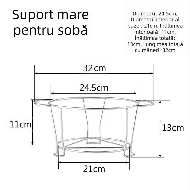 Suport grătar din oțel inoxidabil, rotund — multifuncțional, portabil, ușor de curățat — realizat prin sudură cu puncte și prelucrare prin ștanțare