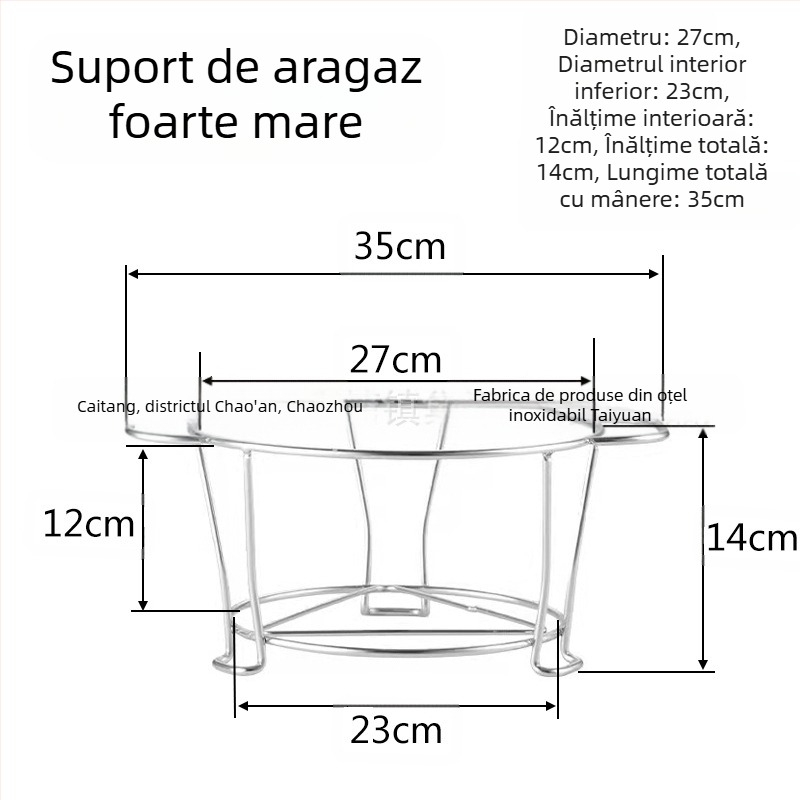 Suport grătar din oțel inoxidabil, rotund — multifuncțional, portabil, ușor de curățat — realizat prin sudură cu puncte și prelucrare prin ștanțare