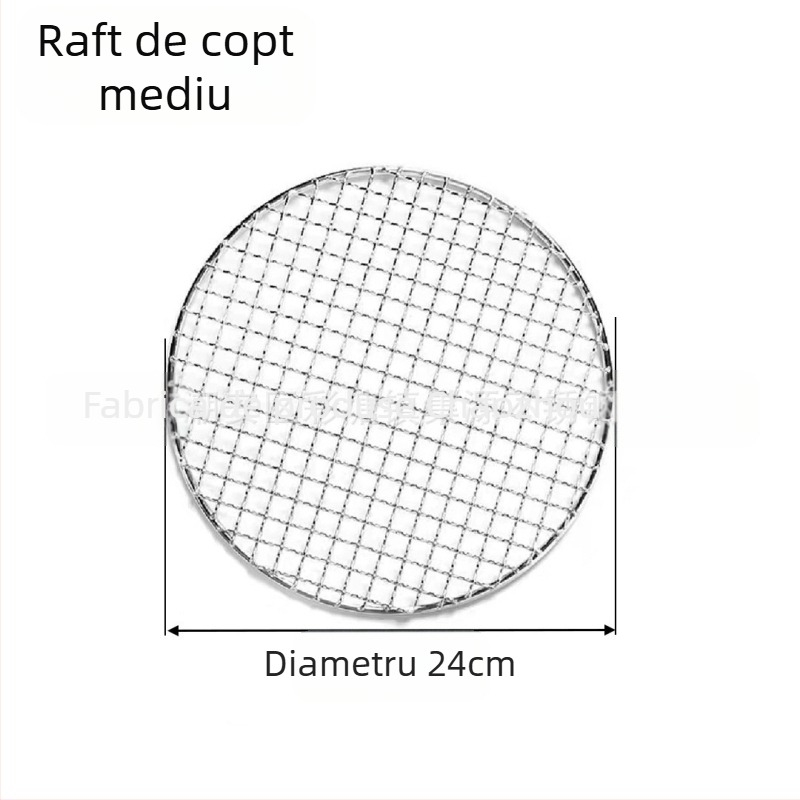 Suport grătar din oțel inoxidabil, rotund — multifuncțional, portabil, ușor de curățat — realizat prin sudură cu puncte și prelucrare prin ștanțare