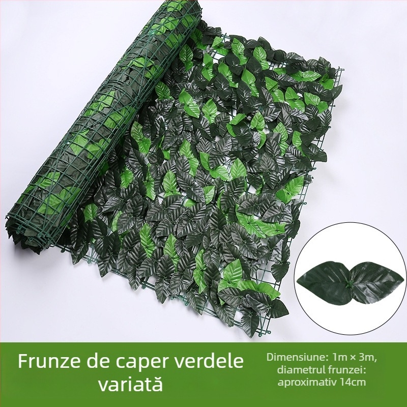 Panou de gard artificial cu frunze verzi pentru balcon și decor exterior