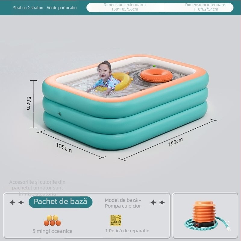 Zhilan piscină gonflabilă pentru copii — utilizare interioară/exterioară, piscină pentru baie a copiilor