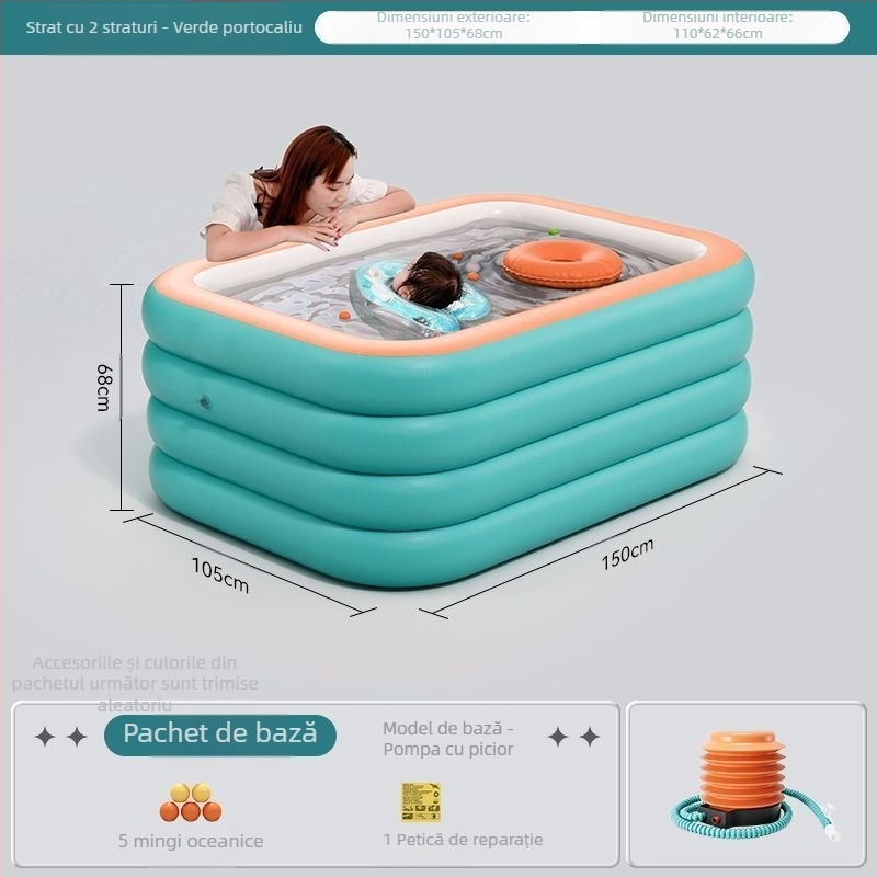 Zhilan piscină gonflabilă pentru copii — utilizare interioară/exterioară, piscină pentru baie a copiilor