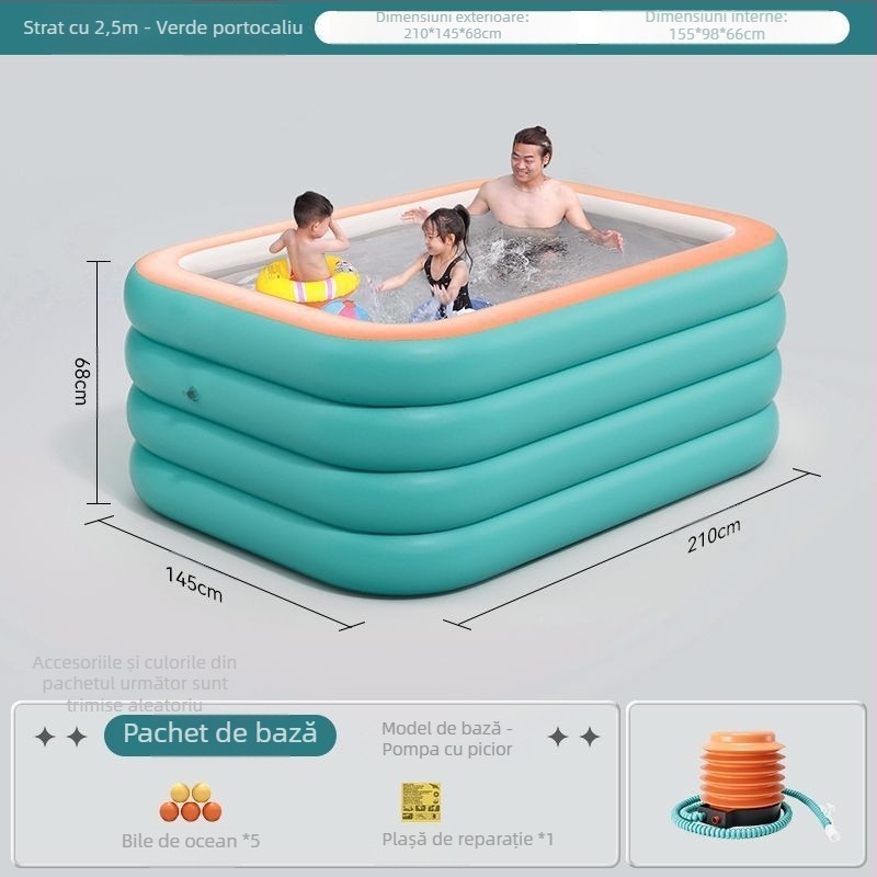 Zhilan piscină gonflabilă pentru copii — utilizare interioară/exterioară, piscină pentru baie a copiilor