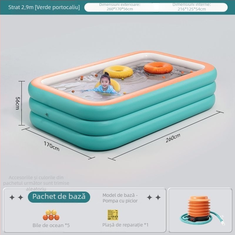 Zhilan piscină gonflabilă pentru copii — utilizare interioară/exterioară, piscină pentru baie a copiilor