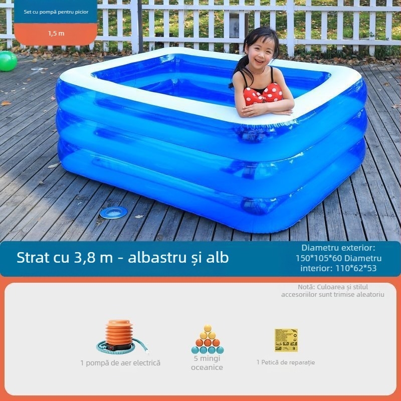 Zhilan piscină gonflabilă pentru copii — utilizare interioară/exterioară, piscină pentru baie a copiilor