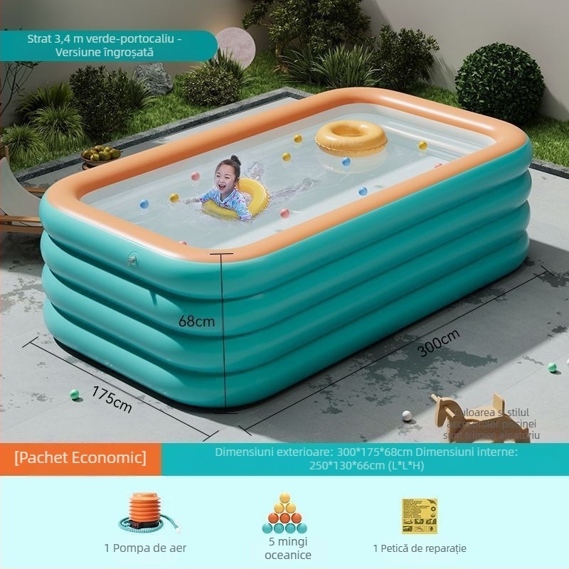 Zhilan piscină gonflabilă pentru copii — utilizare interioară/exterioară, piscină pentru baie a copiilor