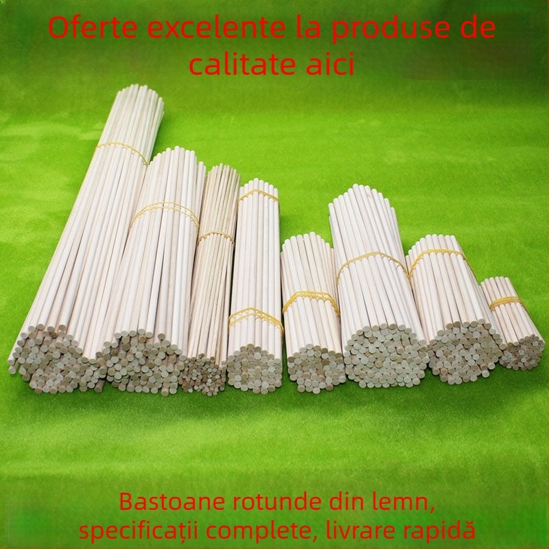 Bețișor de lemn pentru înghețată - lemn solid, lucrat manual, material DIY pentru modele, Hiro Ju