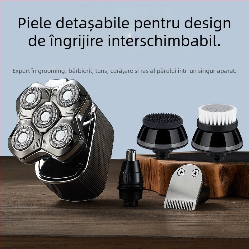 Aparat de ras electric pentru bărbați, cu cap de tăiere plutitor, baterie încorporată 500–800 mAh, autonomie peste 60 de minute, motor fără perii, încărcare și alimentare cu utilizare dublă