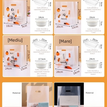 Sac de ambalare din plastic, transparent, pentru brutărie și livrare, cu logo imprimat