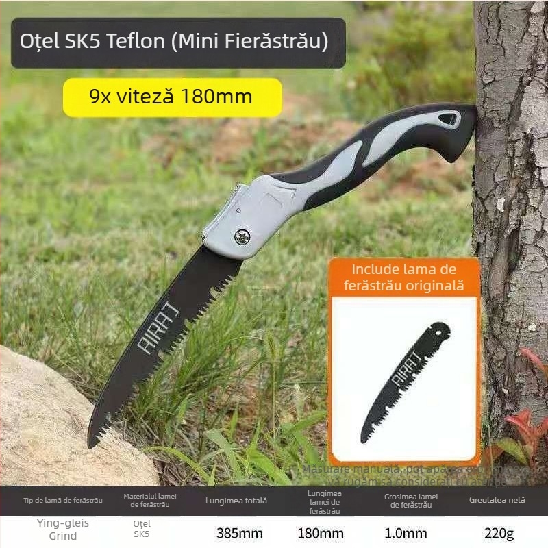 Fierăstrău de mână pliabil, cu lamă din oțel, pentru lemn — stil german de tragere