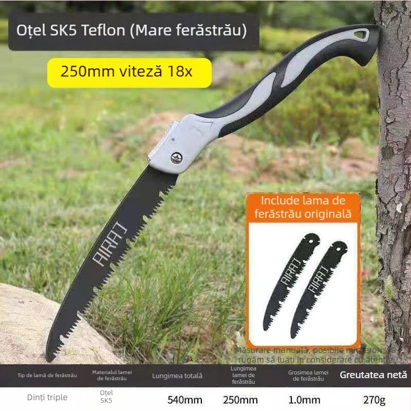 Fierăstrău de mână pliabil, cu lamă din oțel, pentru lemn — stil german de tragere