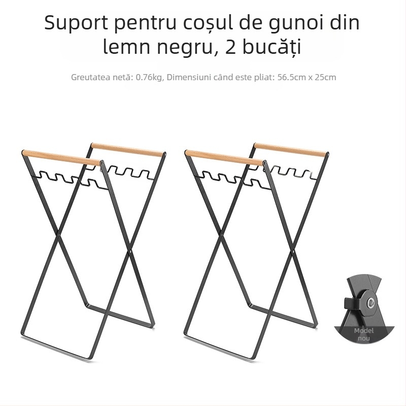 Stativ pliabil pentru gunoi pentru camping, cu suport pentru sacoșe de gunoi, 100% material plastic nou