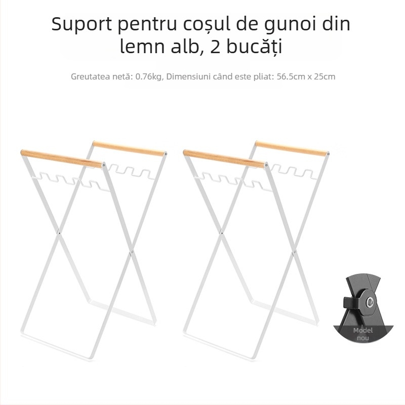 Stativ pliabil pentru gunoi pentru camping, cu suport pentru sacoșe de gunoi, 100% material plastic nou