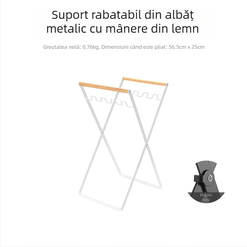 Stativ pliabil pentru gunoi pentru camping, cu suport pentru sacoșe de gunoi, 100% material plastic nou