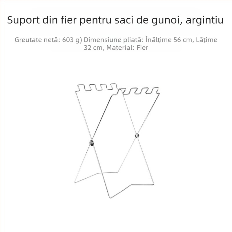 Stativ pliabil pentru gunoi pentru camping, cu suport pentru sacoșe de gunoi, 100% material plastic nou