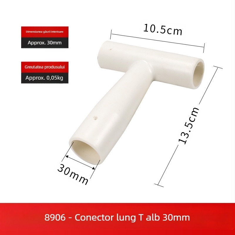 Mâner de lopată tip T/D, cap din plastic îngroșat și tijă din lemn, pentru unelte agricole