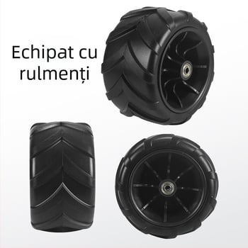 Roată PU pentru căruță cu anvelopă solidă, capacitate de încărcare 60 kg