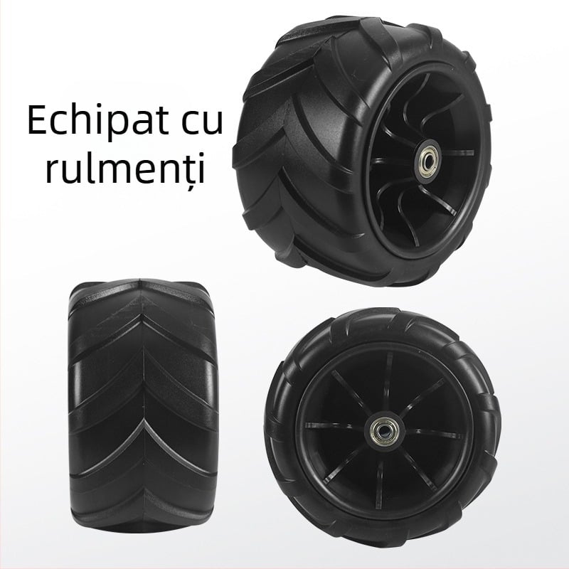 Roată PU pentru căruță cu anvelopă solidă, capacitate de încărcare 60 kg