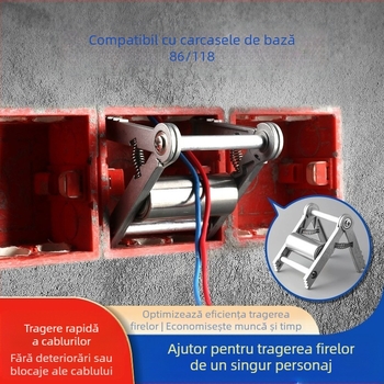 Instrument pentru ghidarea cablurilor în instalații electrice — rolă de tras cabluri cu un singur fir și accesories pentru priză în cutia de cablu