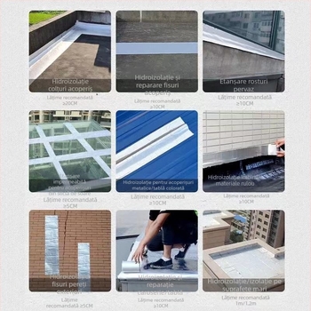 Bandă Butyl impermeabilă pentru etanșarea fisurilor la acoperișuri plate din tablă vopsită