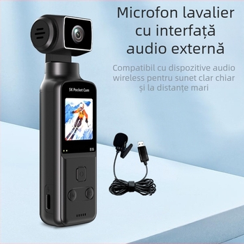 K1-5K cameră de acțiune de buzunar cu stabilizare, înregistrare 5K, ecran LCD, suport TF card, baterie 900mAh