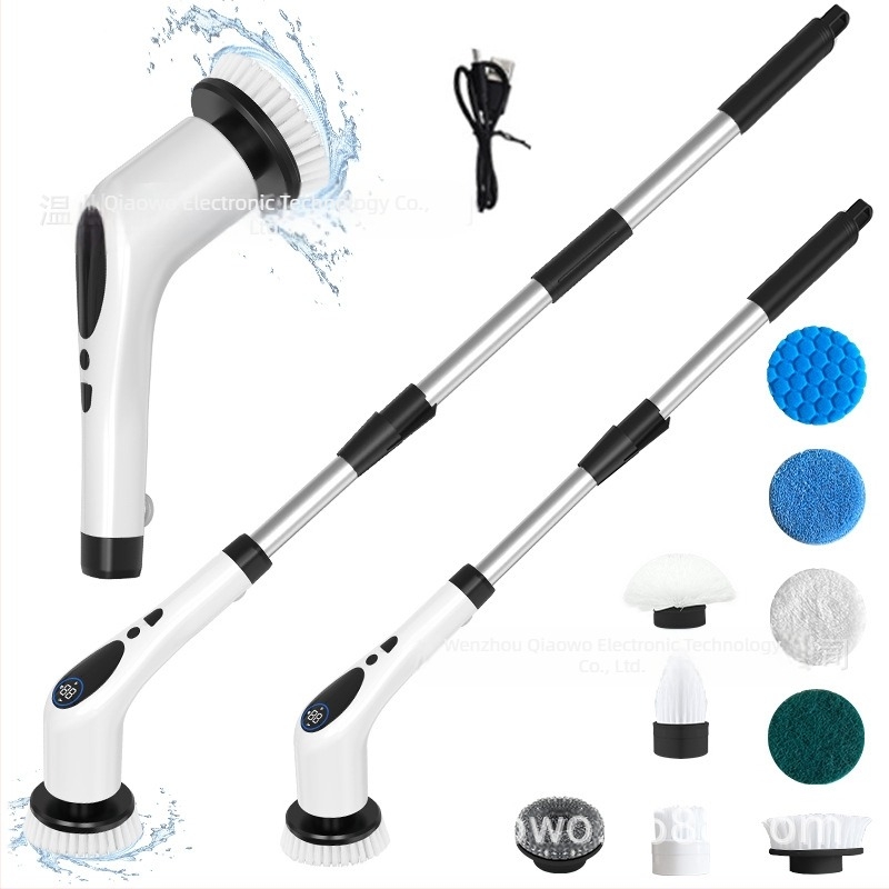 Mop electric pentru podea, manual, fără fir, afișaj LCD, avertizare vocală, nouă în una