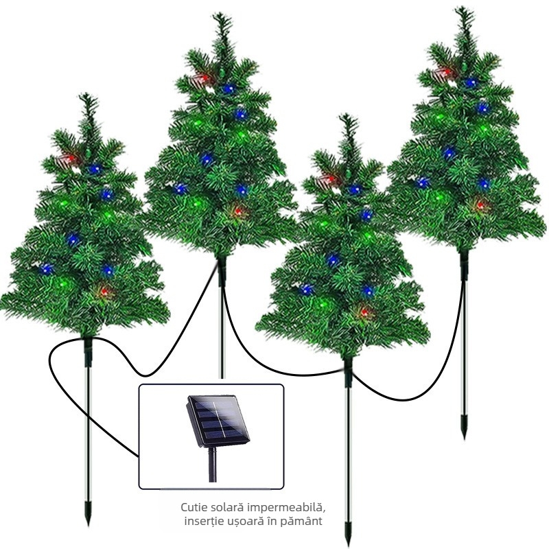 Lumini solare pentru Brad de Crăciun, exterior – iluminat decorativ pentru curte și grădină (1–4 lampi)