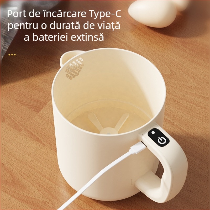 Mini mixer electric pentru ouă și mixer multifuncțional cu spălare și filtrare a orezului, 3.7V, 0.8W, 0.8Hz