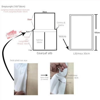 Pânză de etanșare pentru climatizor de fereastră — impermeabilă, anti țânțari, protecție împotriva aerului direct; Material: fibră chimică; Brand: Boxin