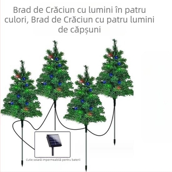 Lumini solare pentru brad de Crăciun, exterior, iluminat decorativ pentru curte și gazon