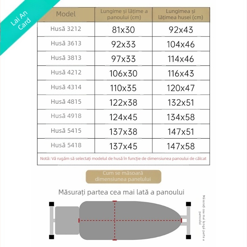 Capă de acoperire pentru fier de călcat – bumbac lavabil, rezistent la temperaturi înalte, pentru uz casnic