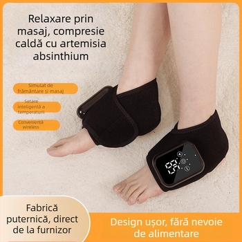 Dispozitiv de masaj pentru gleznă cu încălzire electrică și compresie caldă, construcție din bumbac pentru terapie articulară