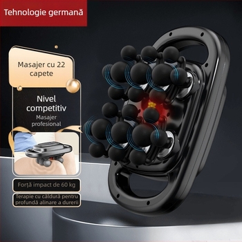 Pistol de masaj muscular cu motor cu peri, 6 capete, 5 niveluri de viteză, baterie încorporată 2000–4000 mAh, zgomot sub 36 dB