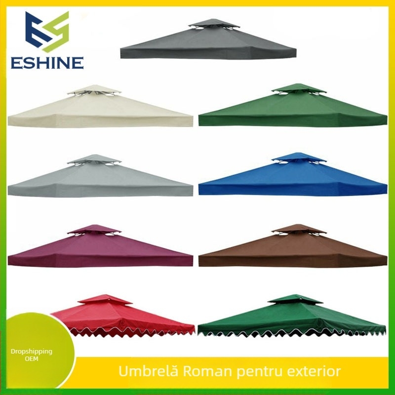 Pânză de schimb pentru parasol roman pentru curte, vilă, grădină — poliester cu strat PA, protecție UV PA++, impermeabil 800 mm, greutate 2,3 kg, logo personalizat