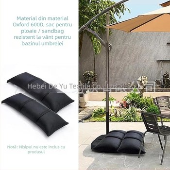 Sac de nisip pentru cort – impermeabil, exterior, contrabalans pentru parasol și mobilier de terasă, material Oxford