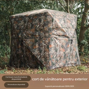 Tentă de observare a păsărilor, vedere panoramică de 270°, camuflaj, patru anotimpuri, impermeabilă 2000–3000 mm, țevi din fibră de sticlă, cu un singur strat