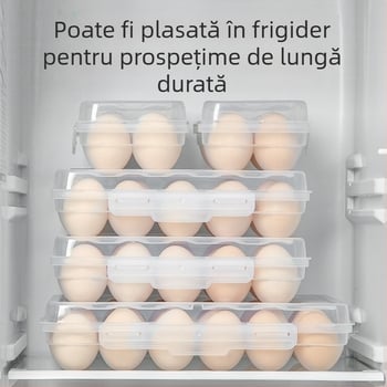 Cutie portabilă pentru ouă, camping, versiune înălțată, rezistentă la șocuri și spargere, menține prospețimea ouălor, suport compact, poate fi stivuită