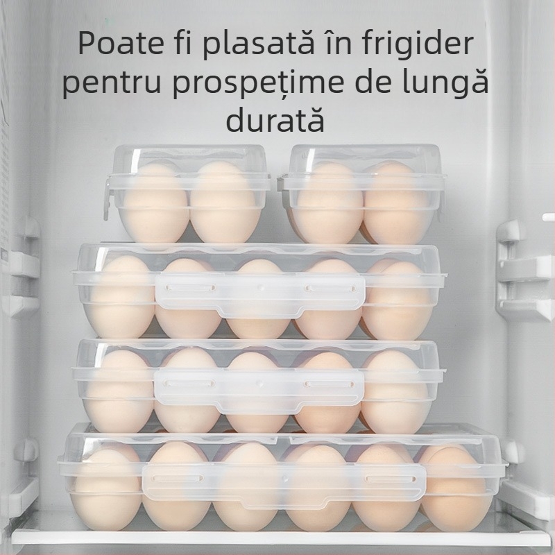 Cutie portabilă pentru ouă, camping, versiune înălțată, rezistentă la șocuri și spargere, menține prospețimea ouălor, suport compact, poate fi stivuită