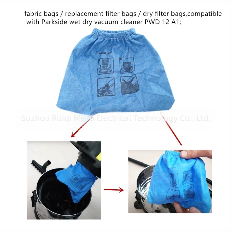 Sac de praf textil pentru aspirator Parkside NTS PWD 12 A1 353257 uscat și ud – Model 9642.03, 220V, 100W, utilizare casnică 51–100 m²